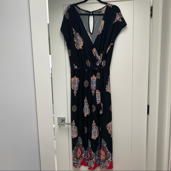 Black Printed Jumpsuit, Size XL